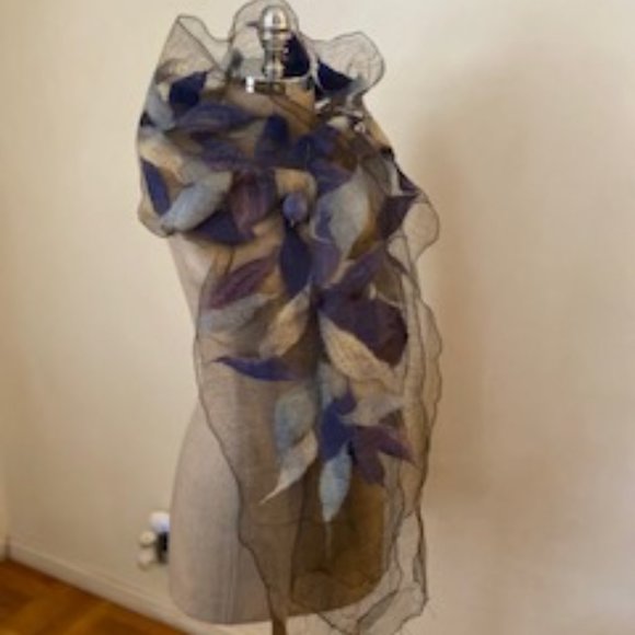NWOT DESIGNER SILK ORGANZA & MERINO WOOL FELT - Picture 1 of 10